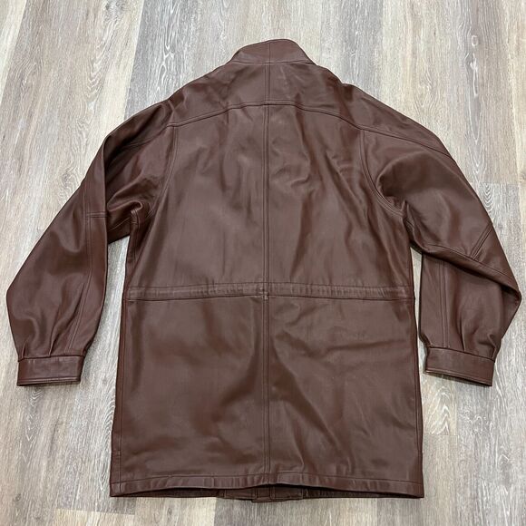 Mill Valley Sheepskin & Leather Co. Mens Brown Leather Zip Double Pocket Jacket - Picture 5 of 7